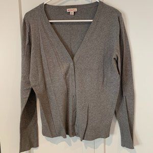 Merona Grey Low V- button up Cardigan
